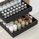 Kitchen Pull Out Cabinet Organizer, Carbon Steel Cabinet Drawers Slide Out, Pantry Storage Shelves with Nano Adhesive Strip for Kitchen 16.2" W X 17.0" D X 2.8" H (16.2"W X 17.0"D X 2.8"H)
