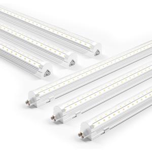 Ensenior 6 Pack 4 FT Led Shop Lights, 6000K Clear White, 5000LM Super Bright, 36W Equivalency 468W, Commercial Bay Lighting, U-Shaped Linkable Shop Lights Plug in for Garage, Workshop, FCC Certified