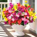 2 x Yastouay Artificial Flowers for Outdoors UV Resistant, 12 Bundles Realistic Fake Outdoor Hibiscus Flowers Artificial Outdoor Flowers, Faux Flowers for Outdoor Planters Front Porch Patio Outdoor