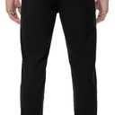 JMIERR Men's Chino Pants Casual Elastic Waist Tapered Golf Trousers (Black, XL)