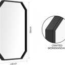 24"x36" Black Octagon Mirror for Bathroom, Black Rectangle Metal Frame Vanity Mirror Wall Mounted Hanging for Bedroom Entryway Living Room Farmhouse Horizontal/Vertical
