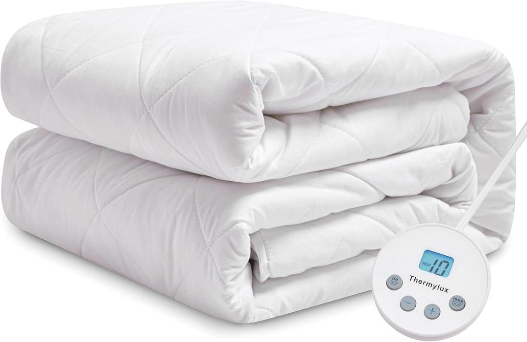 Electric Mattress Pad Full Size Quilted Wave 10 Heat Settings with 12 Hour Auto Off, Deep Pocket Fits up to 15", Microfiber Bed Warmer, ETL Certified Machine Washable, 54"x75"