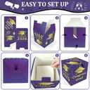 4 x OHOME Graduation Decorations - Purple Gold Graduation Card Box for Graduation Decorations Class of 2026 2027 - Graduation Party Decorations Decor Supplies Favors,Graduation Centerpieces 2026