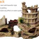Hamiledyi Aquarium Antique Roman Column Castle Stone Cave Decorations, Fish Tank Artificial Resin Ruins European Ornaments, Large Landscaping for Betta Hide Play