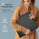 3 x POPRUN PU Leather 2 Inch 3 Ring Binder, Professional Business Organizer- Includes PP Dividers, 100GSM / Grade AA Filler Papers, Card &Sticker for Tab- Ideal for Office Presentation Meetings, Black