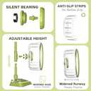 Hamster Wheel, Quiet Spinner Hamster Running Exercise Wheel with Adjustable Stand for Small Animals Syrian Dwarf Gerbils Mice (Green, Small(6.3 inch))