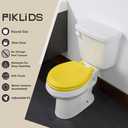 Toilet Seat, Slow Close, Soft Touch, Ultra-Smooth Matte Finish (No Orange-Peel Texture), Premium Moulded Wood, Quick Release, PIKLiDS (Yellow, Round)