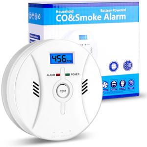 2 in 1 CO & Smoke Detectors, Carbon Monoxide Detector,with 9V Battery,Digital Display, Smoke Detector Carbon Monoxide Detector Combo,Alarm for Home or Office,Easy to Install 2 in 1 CO & Smoke Detectors, Carbon Monoxide Detector,with 9V Battery,Digital Display, Smoke Detector Carbon Monoxide Detector Combo,Alarm for Home or Office,Easy to Install