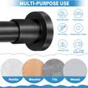 ZYRW Black Shower Curtain Rod 36-98 Inches (3-8.2ft) Non Rust Adjustable Shower Rod Spring Tension Non Slip No Drilling Stainless Steel Shower Rods for Bathroom Window