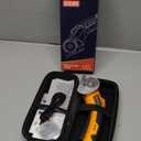 Cordless Electric Scissors: 4V Rechargeable Rotary Cardboard Cutter, 3000mAh Battery, with LED Light, 2 Blades, Box Cutter for Fabric Carpet Carton Plastic Leather Cloth(Yellow)