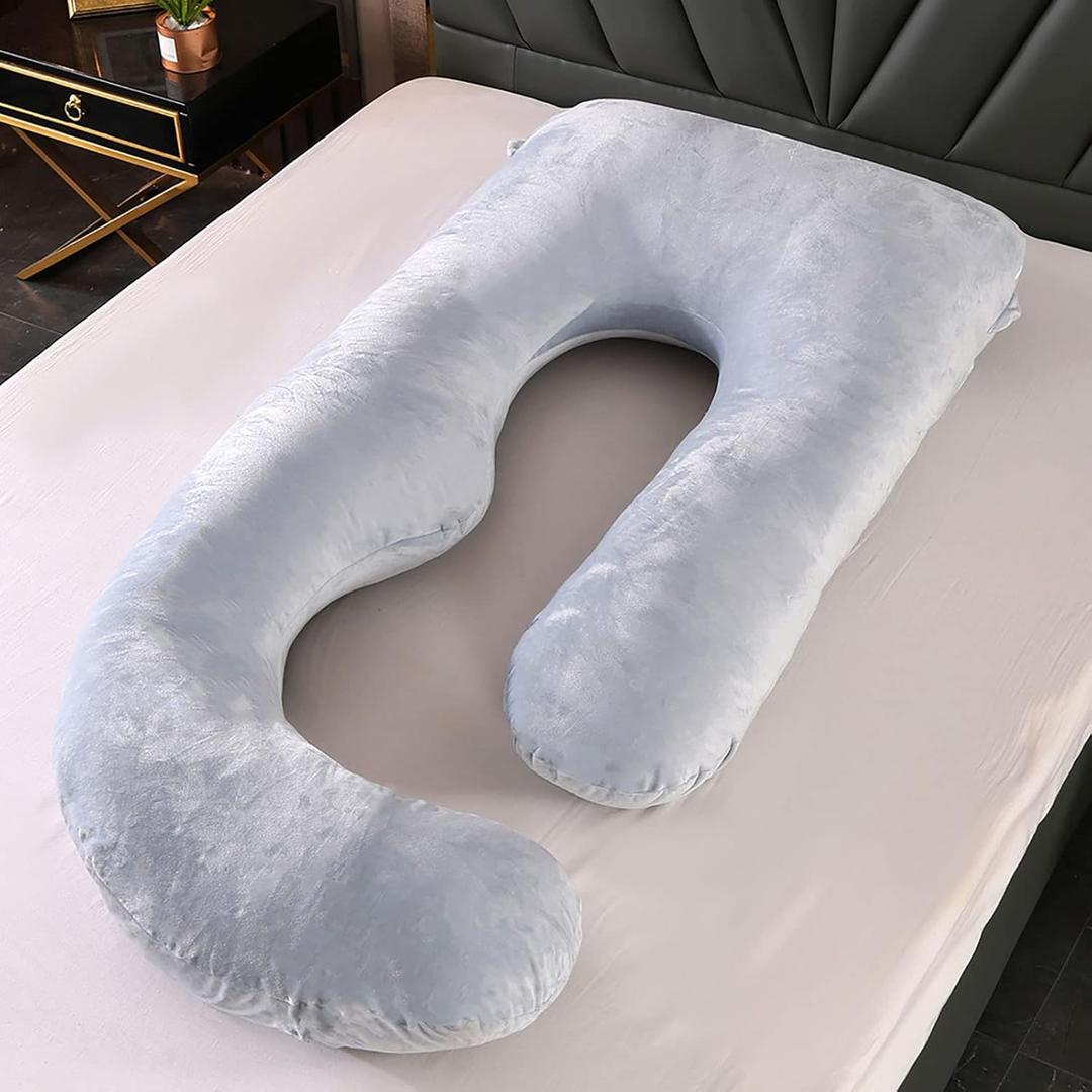 Full Body Pillow for Sleeping Comfortable and Crystal Fleece Easy to Clean Special Pillow for Pregnant Women (C)