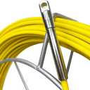 8MM 150M Fiberglass Duct Rodder Conduit Fish Tape Cable Puller Electrical Wire Puller Fiberglass Running Rod Wheel with Cage