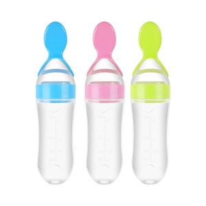 3 Pack Baby Food Feeder, 3 Oz Silicone Baby Feeder, 3 Colors Food Dispensing Spoon, Squeeze Spoon for Boys Girl Kids Toddlers