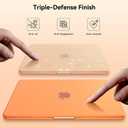 EooCoo Case Compatible with MacBook Air 13 inch M5 2026-2022 Release M4 M3 M2 A3449 A3240 A3113 A2681, Hard Shell&Keyboard Skin Cover&Screen Protector for Mac Air 13.6 inch, Matte Orange