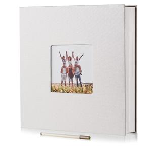 HoneyTolly Large Photo Album Self Adhesive, DIY Scrapbook Album for 4x6 8x10 Pictures, 40 Pages Linen Cover Memory Book, Ideal Gift for Family Travel Wedding Baby Christmas Anniversary(White)