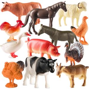Large Farm Animal Toys -  Plastic Farm Animals for Kids, Realistic Ranch / Barnyard Toy Figures Styles