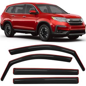 Nilight in-Channel Window Visors for Honda Pilot 2016 2017 2018 2019 2020 2021 2022, Side Window Deflectors Rain Guards for Cars, Sleek Low Profile Design, Smoke Tinted, 4PCS