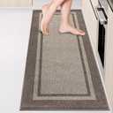 Kitchen Rugs 24" x 70", Non-Slip Machine Washable Kitchen Runner Rugs Floor Mats, Absorbent Comfort Standing Mats for Kitchen, Sink, Laundry and Hallway, Rolled Packaging, Beige & Grayish Brown