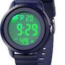 CKV Kids Watch Digital for 10-18 Boys Girls, 30M Water Resistant 1.5'' Sports Wristwatch for Kids with Backlight, Countdown, Stopwatch, Alarm (Dark Blue)