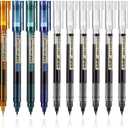 Frienda 12 Pieces Rolling Ball Pens 0.5 mm Japanese Quick Drying Fine Point Pens Liquid Ink Smooth Writing for Office Student Back to School Supplies(Retro Colors and Black)