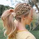 Bessrung 100 Pcs Thick Seamless Hair Ties, Ponytail Holders, Pink, No Damage for Thick Hair, Valentine's Day Gifts
