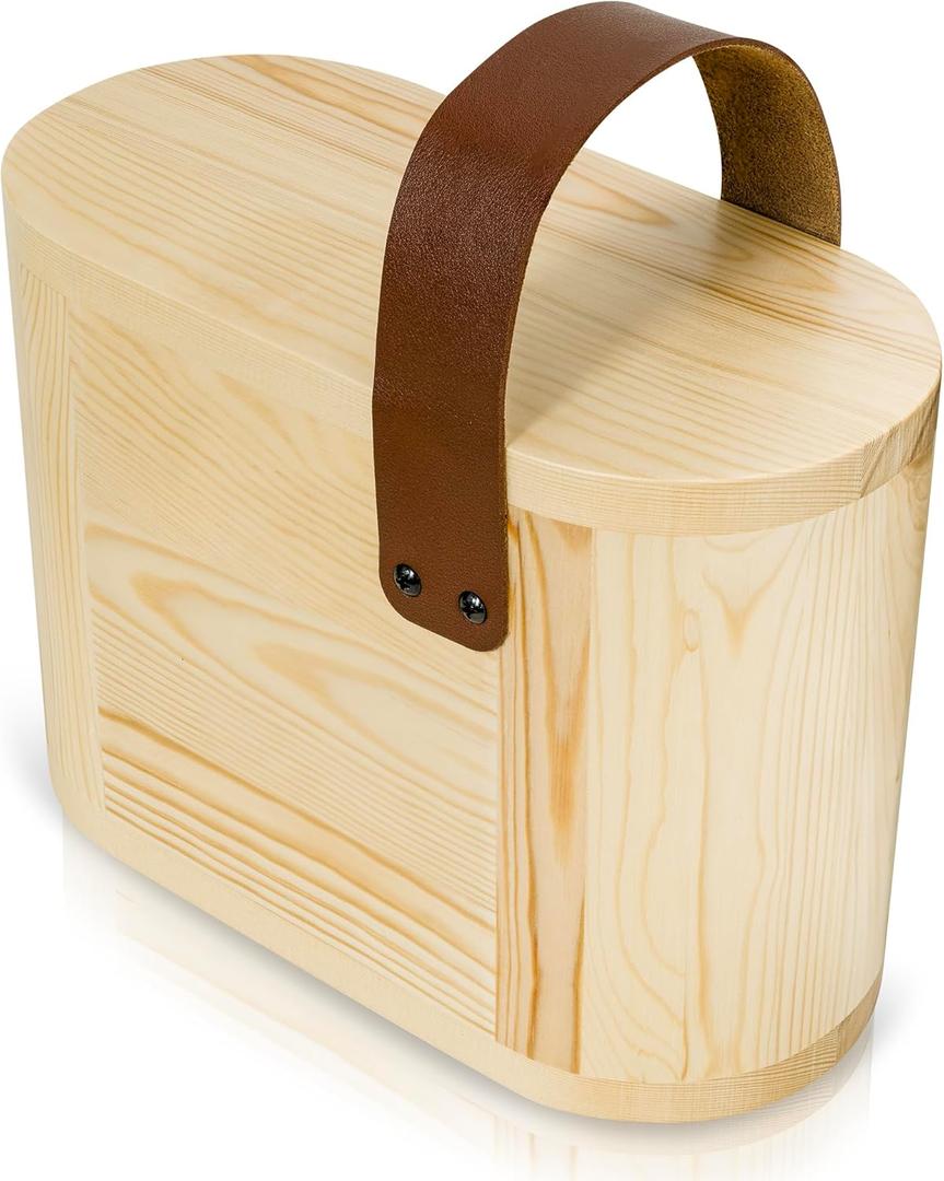 Wooden Step Stool for Adults with Handle  8 Inch Wood Step Stool for Kitchen Bathroom  Slim One Foot Stepping Stool Leather Handle  Non Slip Compact Portable Narrow Wooden Stepstool for Adult