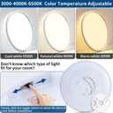24'' Modern LED Ceiling Light Fixture - Ultra Thin Flush Mount, 50W 5000LM, Brushed Nickel - Perfect for Bedroom, Kitchen, Dining Room, Living Room, Home Office, Hallway.