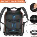 Tool Backpack, 35 Pockets, 18.5 x 13.7 x 7.8 Inches, Black and Orange, Water-Repellent
