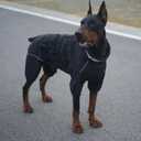 Winter Waterproof Dog Snowsuit  Full Body Outdoor Jacket with Leash Ring, Fleece Lining, Windproof Reflective 4-Leg Dog Coat for Small to Large Dogs Black 3XL (3XL (Back Length 21.5"))