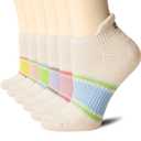 CS CELERSPORT Ankle Running Socks for Women and Men Athletic Low Cut Sports Tab Workout Socks for Men and Women (6 Pairs), Small, Creamy-White Multicolor