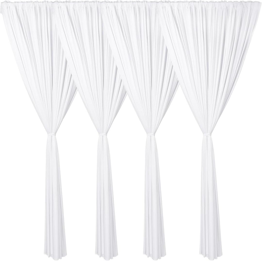 SmoothNovelty 4 Pcs Tent Leg Drapes Accessories for Patio 8x6ft Wedding Draping Curtains Sticky Tab Canopy Leg Drape for Weddings, Big Events or Catered Affairs