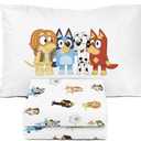 Sunny Side Up Bluey & Friends Twin Sheet Set - 3 Piece Kids Bedding Set Includes Pillow Cover - Super Soft Microfiber Sheets