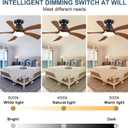 SHIHOT 42 Inch Low profile Ceiling Fans with Lights and Remote, Modern Flush Mount Ceiling Fan Light Fixture for Bedroom with 5 Blades, 6 Speeds, Timing, Dimmable 3 Light Colors