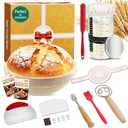 Complete Sourdough Starter Kit, 9 Inch Bread Proofing Basket, 24 Oz Sourdough Starter Jar Kit, Sourdough Bread Baking Supplies, Sour Dough Starter Kits for Beginners Home Bakers Wife Mom