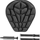 JFT Motorcycle Seat Cushion Inflatable Pad, Pressure Relief Ride Motorcycle Air Cushion Cover Large for Cruiser Touring Saddles Compatible with Harley Davidson Motorcycle (Standard-Black)