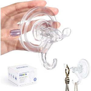 ANDGOO 10 Pack Suction Cups Hooks, Large Suction Cup Hooks for Shower, Waterproof Removable Wreath Hangers for Front Door, Hanging up to 11 LBS, Holds on Smooth Wall Kitchen Window Bathroom Outdoor (Transparent)