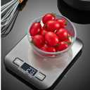 Food Scale For Kitchen - Stainless Steel Kitchen Scale, 100% waterproof, Batteries Included, Weighs Up to 22 lb/10kg, Digital Scale, Food Scale With Nutritional Calculator, Baking Scale, Cooking Scale