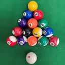 Upgrade Billiard Balls Set, 1.5 Inch Mini Size for 6 Feet Pool Table 1-1/2" Pool Balls Set American Style, Complete 16 Balls