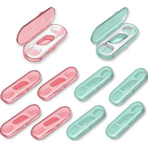 High Toughness Professional Toothpicks Sticks Dental Floss Picks Threader Flosser with 10 Storage Cases, flossing for Family,Hotel,Travel (Green5+pink5)