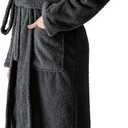 Robes for Women Premium Plush Fleece Long Bathrobe for Women with Shawl Collar, Soft Warm Womens Robe (L)