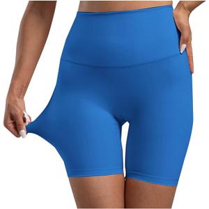 Women Workout Impact Shorts Comfortable Smooth Yoga Short Pants Stretchy High Waisted Butt Lifting Biker Shorts S/M