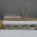 24oz Glass Cups with Lids and Straws - Glass Tumbler Cup with Bamboo Lids and Straw Iced Coffee Cup (4 Pack)