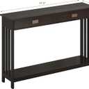 ChooChoo 47" Black Entryway Table with Drawer, Narrow Console Table with Storage Shelf, Sofa Table for Living Room, Entryway, and Hallway, 11.8"D x 47.2"W x 31.5"H