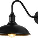 Dusk to Dawn Exterior Farmhouse Lighting Barn Light Fixture for House with Anti-ponding Bottom, Outdoor Barn Light Gooseneck Lighting for Garage Patio Porch (12.5" Diameter, 1 PC)