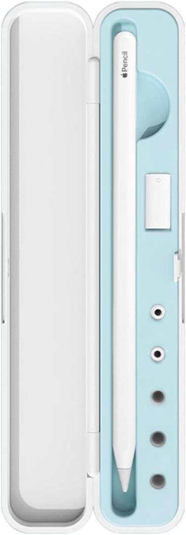 Carrying Case for Apple Pencil 2nd Gen and 1st Generation - Storage Box with Lid for Apple Pencil - Pen Protective Case for iPad Pencil - Holder Accessories - Shock-Absorption (Blue)