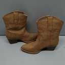  Cowboy Boots for Women Ankle Cowgirl Booties Wide Mid Calf Pointed Toe Western Boots Short Chunky Classic Booties, US 6