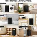 MinBoo 110L Large Laundry Basket with Lid, Tall Collapsible Clothes Hamper with Removable Bag & Bamboo Handles, Foldable Dirty Clothes Bin for Bedroom, Bathroom, Dorm, Laundry Room