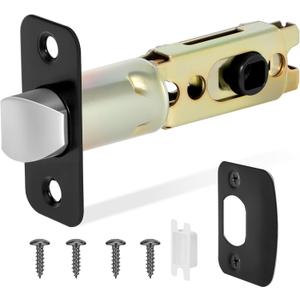 Matte Black 1 Pack Door Lock Parts, Adjustable Door Latch Replacement, Door Lock Replacement Parts, Door Deadlatch Mechanism