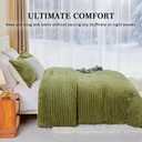 Oversized King Comforter 128x120, 3 Pieces Luxurious Velvet Extra Large King Quilt Striped Bedspread Coverlet Bedding Set with 2 Pillow Shams 20x36 Ultra Soft Duvet Insert for All Season, Oliver Green