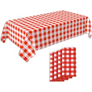 C CRYSTAL LEMON Picnic Tablecloth Pack of 4 - Red and White Checkered for Picnic Table - Vinyl Gingham Perfect for Outdoors and Camping - Waterproof Tablecloth C CRYSTAL LEMON Picnic Tablecloth Pack of 4 - Red and White Checkered for Picnic Table - Vinyl Gingham Perfect for Outdoors and Camping - Waterproof Tablecloth